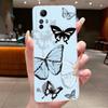 Case For Xiaomi Redmi Note 12S Clear Luxury Fashion Butterfly Flower Soft TPU Silicone Back Cover Transparent Jelly Phone Case