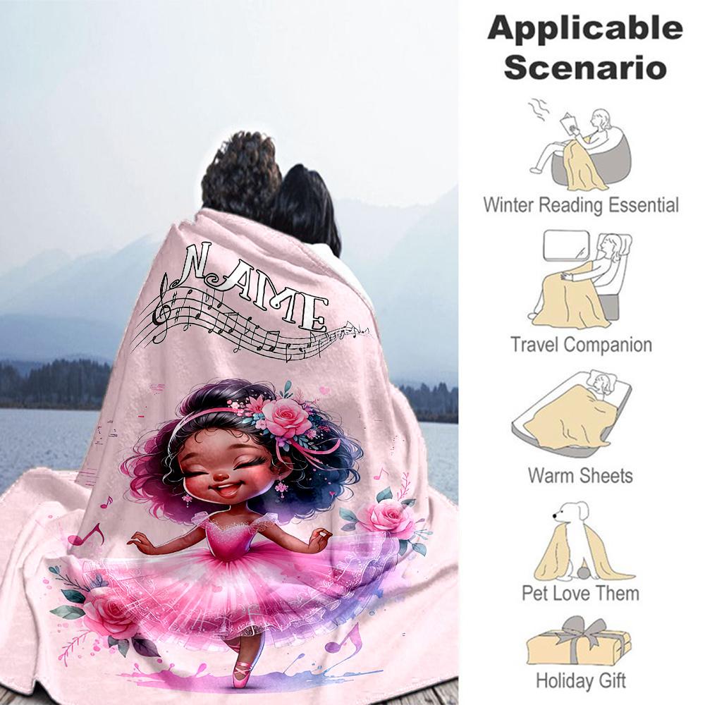 Girl Skirt Customize Your Name Blanket Multi-purpose Customizable Blanket Soft & Cozy Great for Nap Seaside Couch Picnics Four Seasons Universal