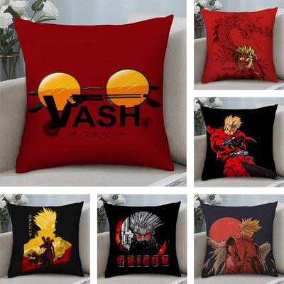 Cool Anime T-Trigun Pillow Case Plush Fabric Soft Double Sided Print Home Sofa High Quality Cushion Cover Throw