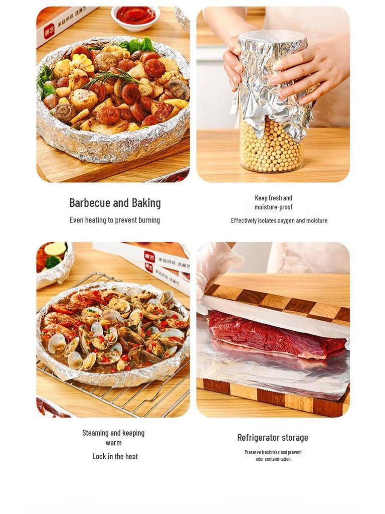 Thickened Food-Grade Aluminum Foil for Air Fryer, Oven, Grill, Baking Potatoes, Corn, and Cakes