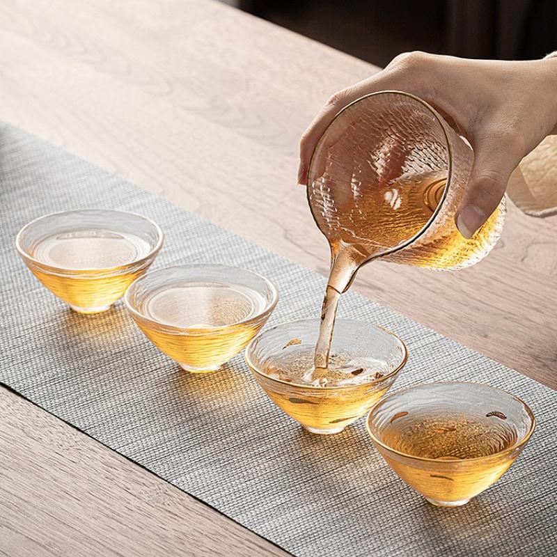 Japanese Style Glass Small Master Tea Cup Mini Heat Resistant Kung Fu Teacup Set Wine Glasses Supplies Teaware Accessories New
