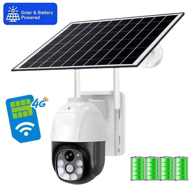 Kamera CCTV 5MP Solarna Karta SIM 4G Automatyczne Śledzenie PIR Niskie Zużycie Energii Wbudowana Bateria HD Noktowizja