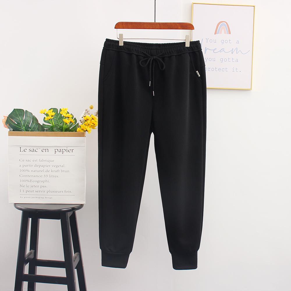 Women s Plus Size Elastic Waist Harem Pants - Loose, Casual, Stretchy, Straight Leg 3XL чёрный