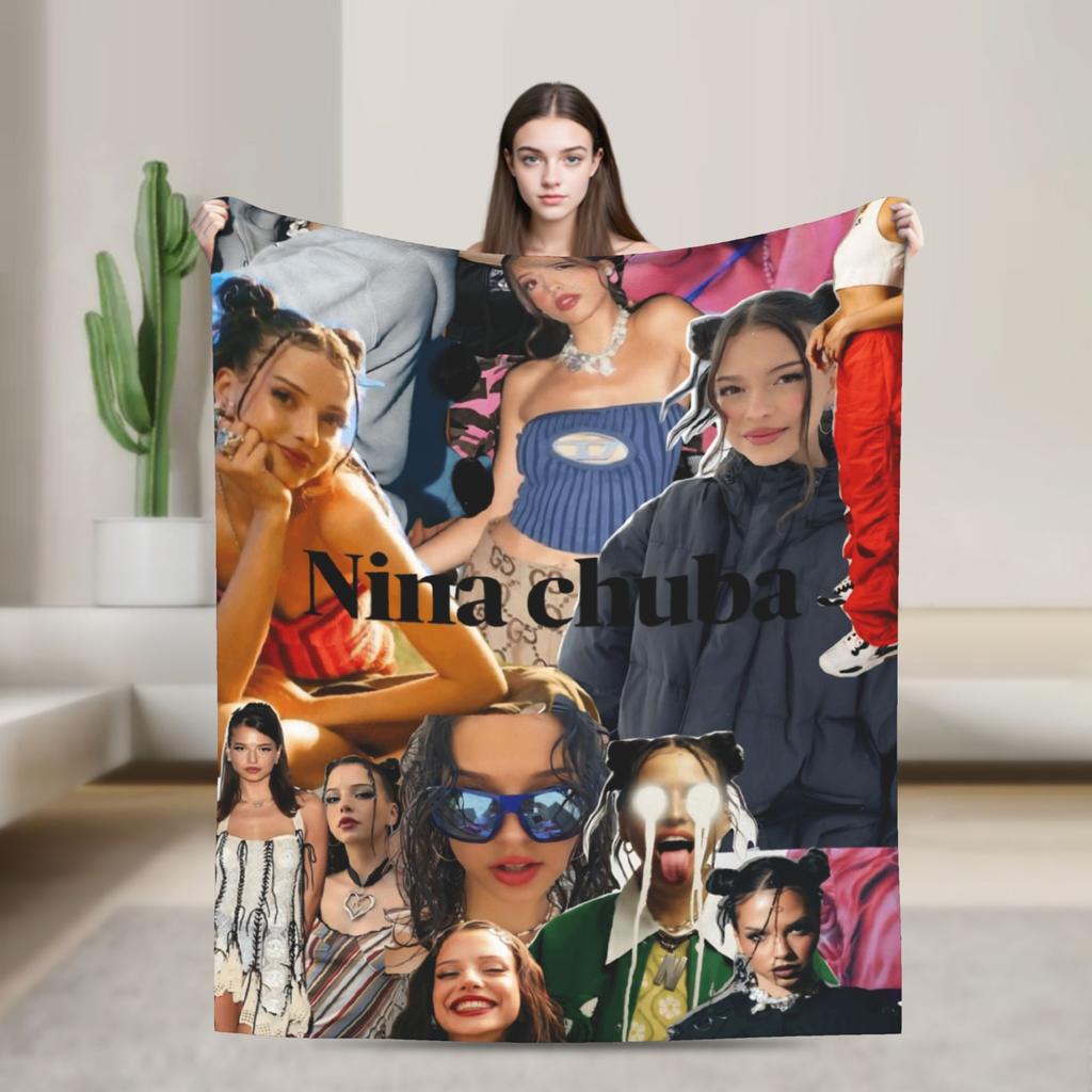 2025 Nina Chuba Cool Blankets Super Soft Funny Plush Throw Blanket For Couch Chair Picnic Flannel Bedspread Bed Cover