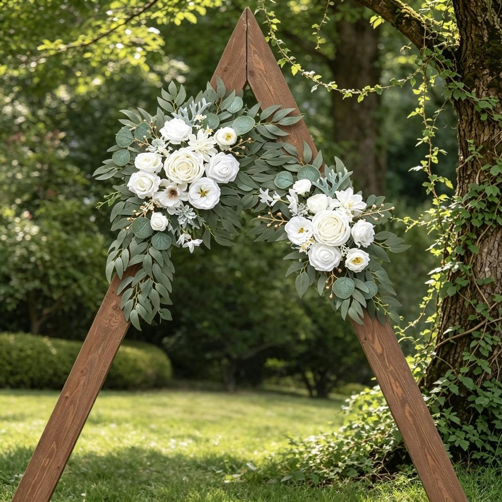 Künstlicher Hochzeitsbogen Blumen-Set Hochzeits-Heimdekoration Blumenkranz Außenbogen Willkommensschild Zeremonie Kulisse Dekoration