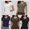 New yoga short-sleeved women's elastic and comfortable casual sports t-shirt skin-friendly breathable Pilates training fitness top