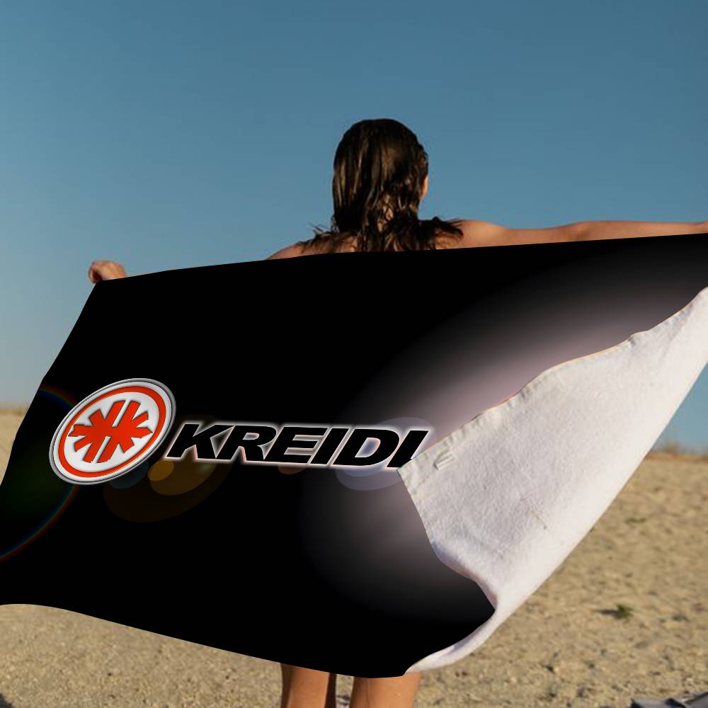 Serviette de Plage Microfibre Logo K-Krei-Dler Absorbante Séchage Rapide Douce Serviette de Yoga Natation Station Balnéaire Alpinisme