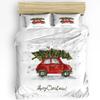 Winter Themed Snowman Christmas Tree Duvet Cover Bed Bedding Set Home Quilt Cover Pillowcases Bedroom Bedding Set No Sheet