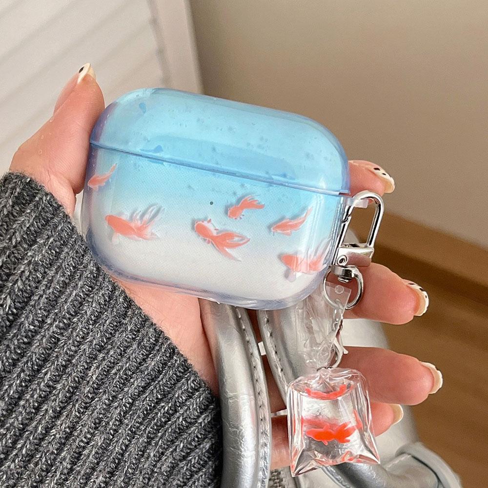 Schattige en sierlijke koi gradiënt oortelefoonhoes voor airpods 2 3 4 TPU zachte beschermhoes voor airpods pro 2 2e oplaadcase for AirPods 3