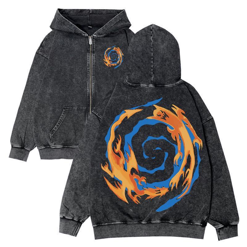 Naruto Vintage Oversized Hooded Jacket - Japanese Anime Style (Autumn/Winter)
