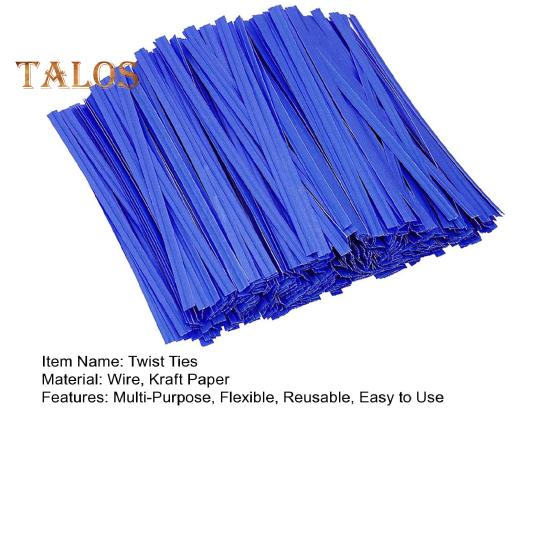 1000 Pcs Kraft Paper Twist Ties Reusable Ties with Wire Core Flexible Cable Ties for Packaging Bread Cake Candy Party Favors