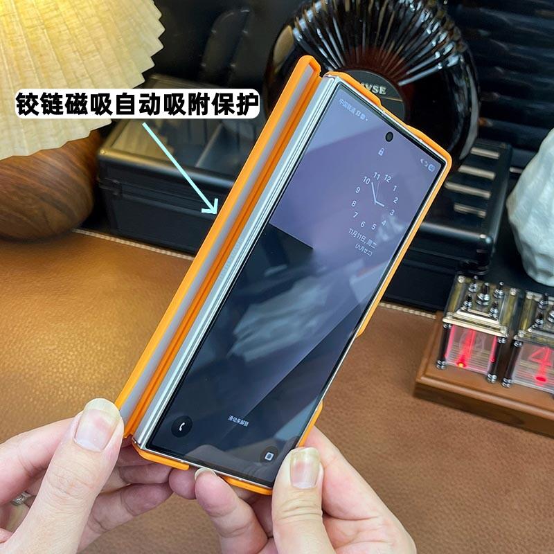 For Samsung Galaxy Z Fold 7 Case Magnetic Matte Transparent Acrylic Cover Equipped With Central Axis Hinge Protection Shell