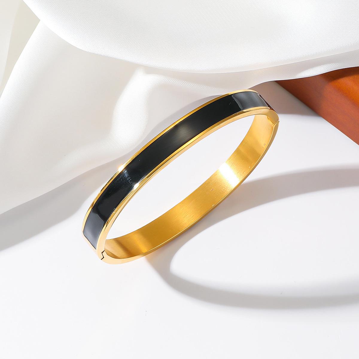 Trendy Women s Titanium Steel Drip Oil Bracelet - Fashionable & Versatile Jewelry