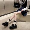 Subculture hottie muffin shoes summer goth style y2k dark punk platform small leather shoes women's single shoes