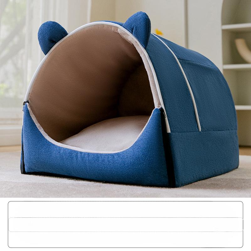 Pet Nest  Warm In Autumn and Winter  Fully Enclosed Cat Nest Removable and Washable House-type Dog House Large Space  Teddy Small Dog Bed