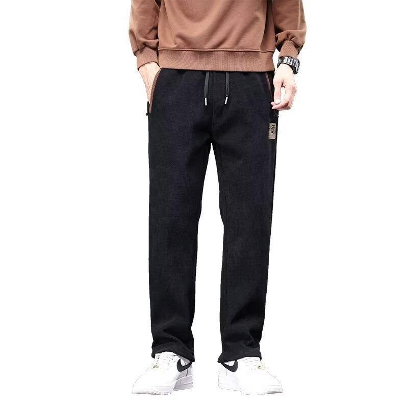 Corduroy Spring and Autumn Casual Pants Men's Loose Straight Embroidered Men's Casual Pants
