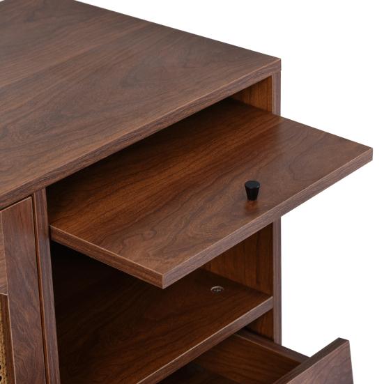 Storage Cabinet Wood Grain Smooth Edge High Stability Sturdy Construction Simple Installation Item Storage