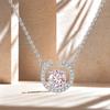 Pink Diamond Horseshoe S925 Sterling Silver Clavicle Pendant - Elegant, High-End Necklace for Simple, Luxurious Style