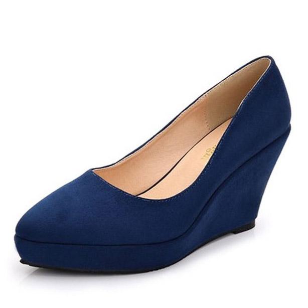  wedges heel shoes for women pointed toe slip on platform ladies high heel dress pumps work party dacning wedding shoes