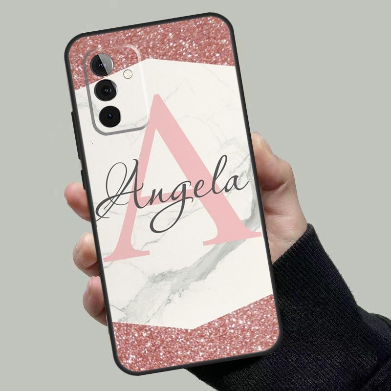 Personalised Name Initial Marble Case For Samsung Galaxy A54 A53 A52 A34 A32 A72 A13 A23 A14 A33 A12 A22 A71 A51 Phone Cover