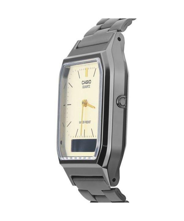 Casio Klasyczny analogowy cyfrowy zegarek męski z powłoką jonową w kolorze szarym kwarcowy AQ-230GG-9A