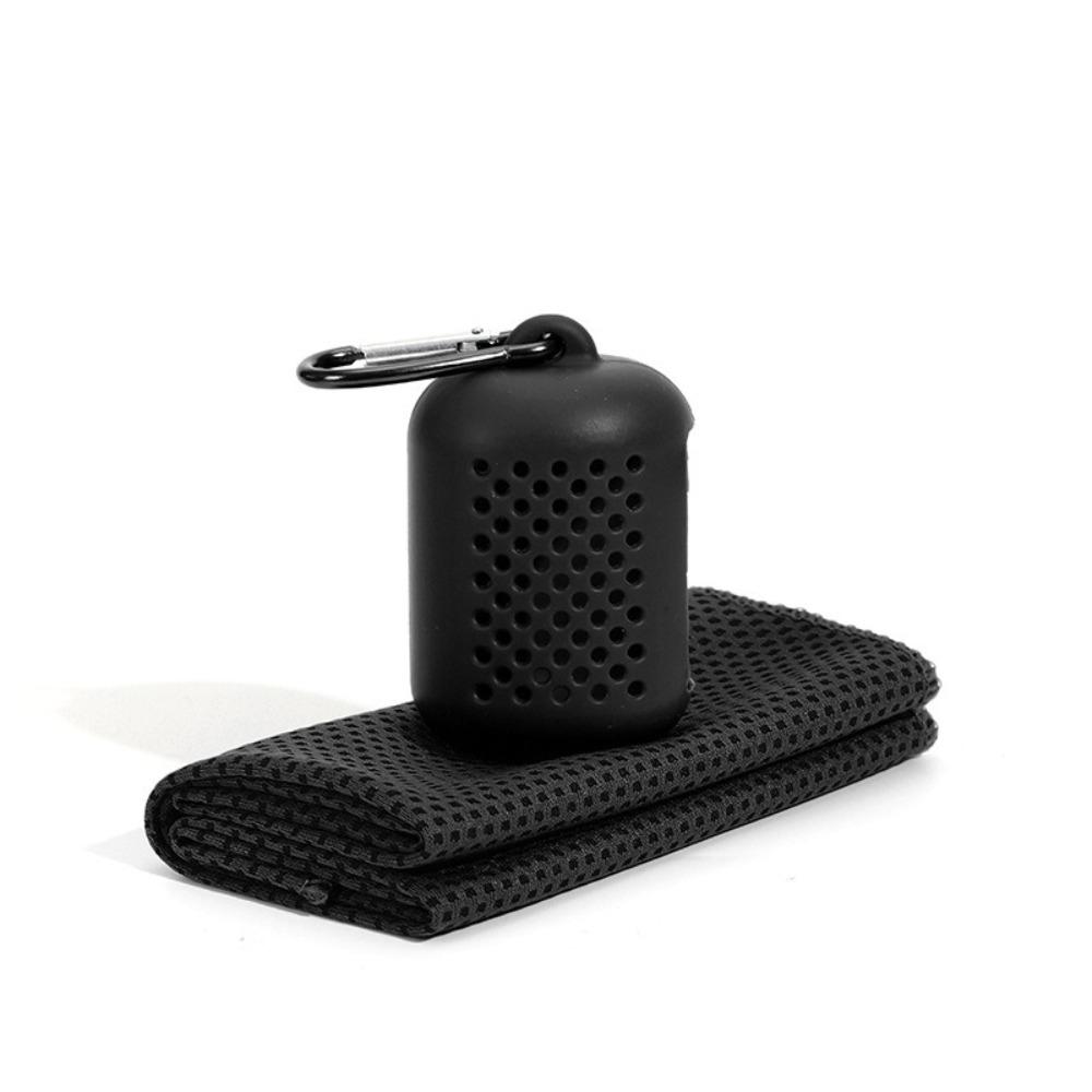 Microfiber Cooling Towel Silicone Boxed Microfiber Towel Portable Quick Dry Towel  Yoga чёрный