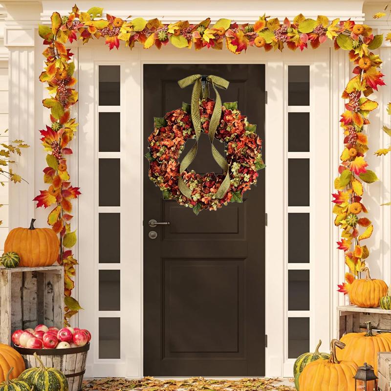 Autumn Artificial Wreath Silk Flower Material Thanksgiving Decorations Exquisite Fall Decorations Home Decoration 30cm