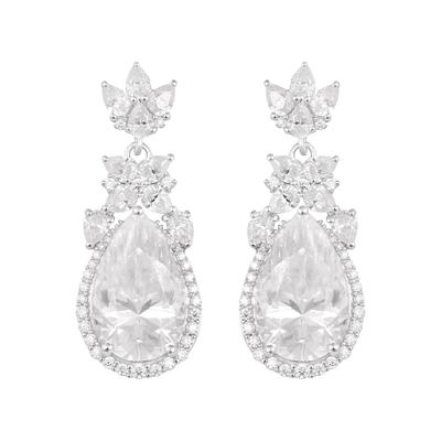 Moissanite  Elegant Floral Drop Earrings - 925 Sterling Silver