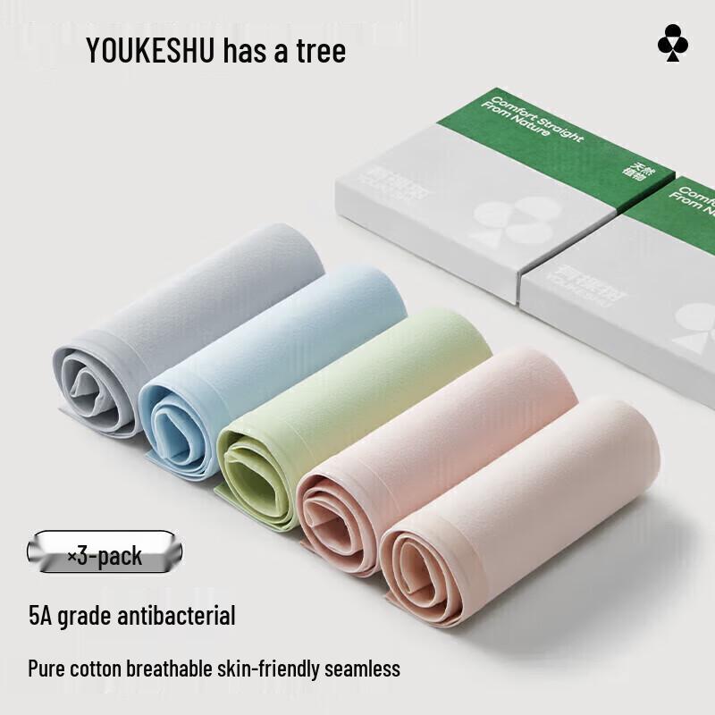 Youkeshu Women's 5A Antibacterial Seamless Cotton Briefs