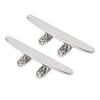 2Pcs 6in Boat Cleat 316 Stainless Steel Heavy Duty Flat Marine Grade Rope Cleat for Yacht Speedboat Cargo Ship