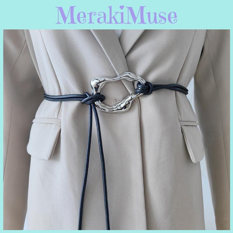 Black Minimalist Leather Dress Belt Alloy Buckle Fine Width Casual Looks