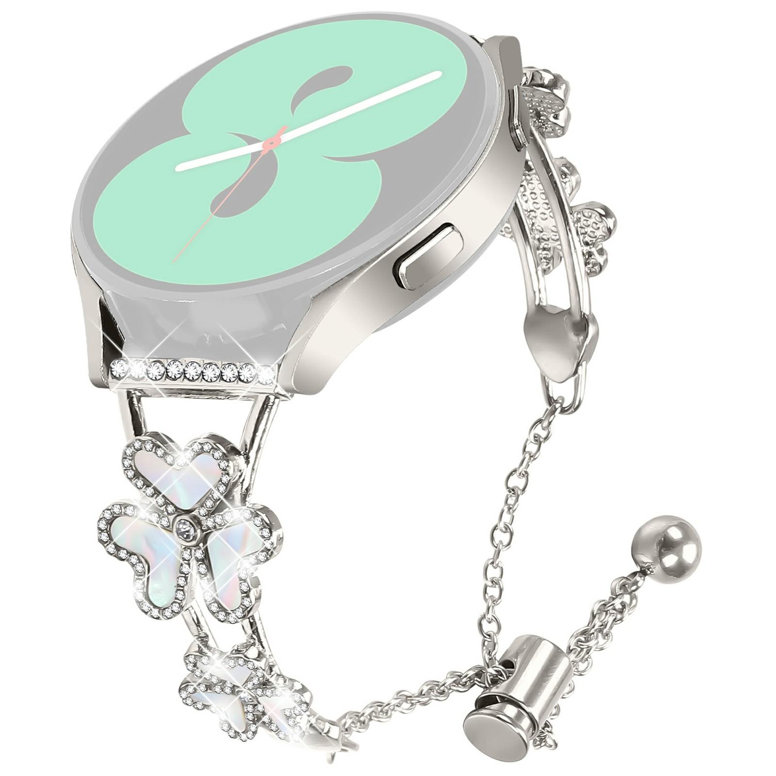 

Metal Band Heart Clover Decor For Samsung Galaxy Watch Active2 44mm/40mm Watch Strap Starlight