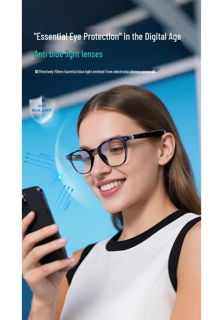 AI Bluetooth Smart Sunglasses with Music, Call, Voice Assistant, and Cross-Border Translation Features