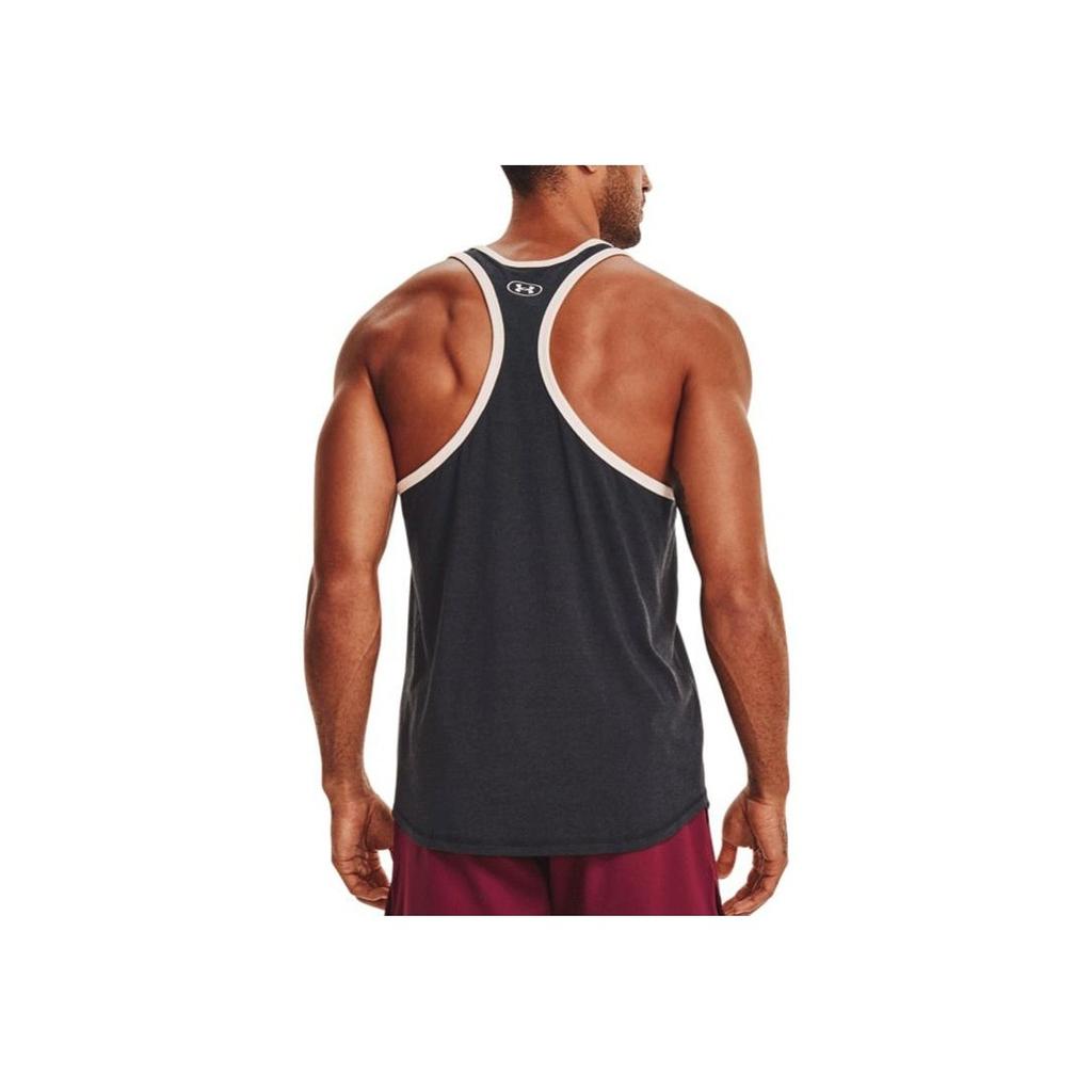 Under Armour Project Letter Print Logo Basketball Loose Breathable Training Vest Men Tops Military-Green 1367120-010