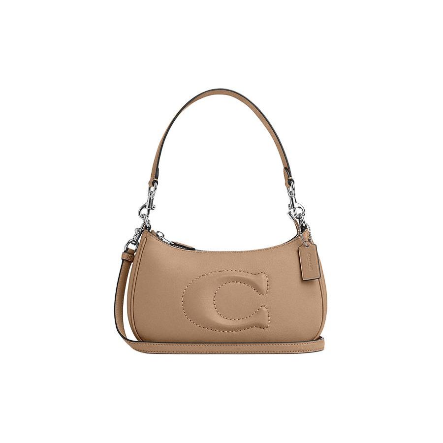 

Coach Teri 24 Top Zip Leather Handbag Women handbags Gray-Brown CR099-SVTP Basic Set (Bag+Dust Bag)
