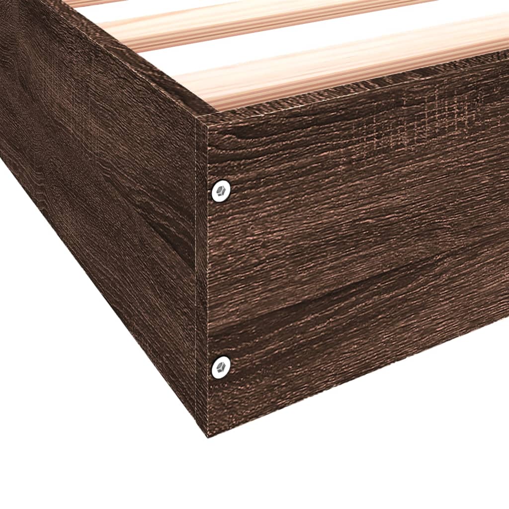 Bed Frame without Mattress Brown Oak Look 75 x 190 cm Engineered Wood