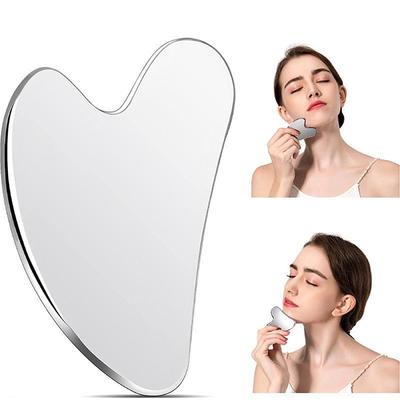 1 Stück Edelstahl Gua Sha Schaber Massagegerät für Gesicht Hals Körper Guasha Massage Werkzeug Gesichtshautpflege Guasha Brett Gesichtsmassagegerät