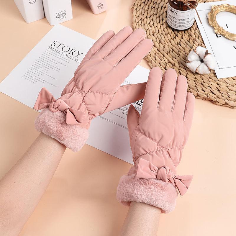 Warm Gloves for Women Plus Velvet Thickened Windproof and Cold Outdoor Cycling Driving Winter Touch Screen Autumn and Winter Gloves