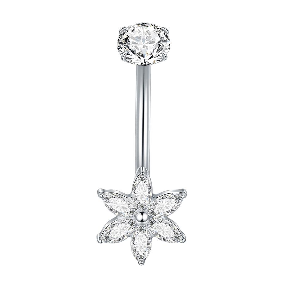 

1Pc Titanium Zircon Belly Ring Navel Piercing Internally Threaded Belly Button Ring Ombligo Body Piercing Jewelry 14G