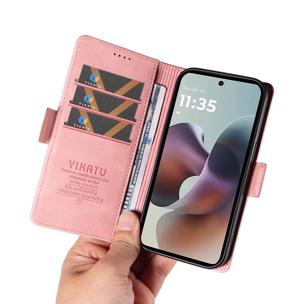 For Motorola Moto G56 5G Leather Case YIKATU YK-005 Skin-touch Feeling Wallet Phone Cover