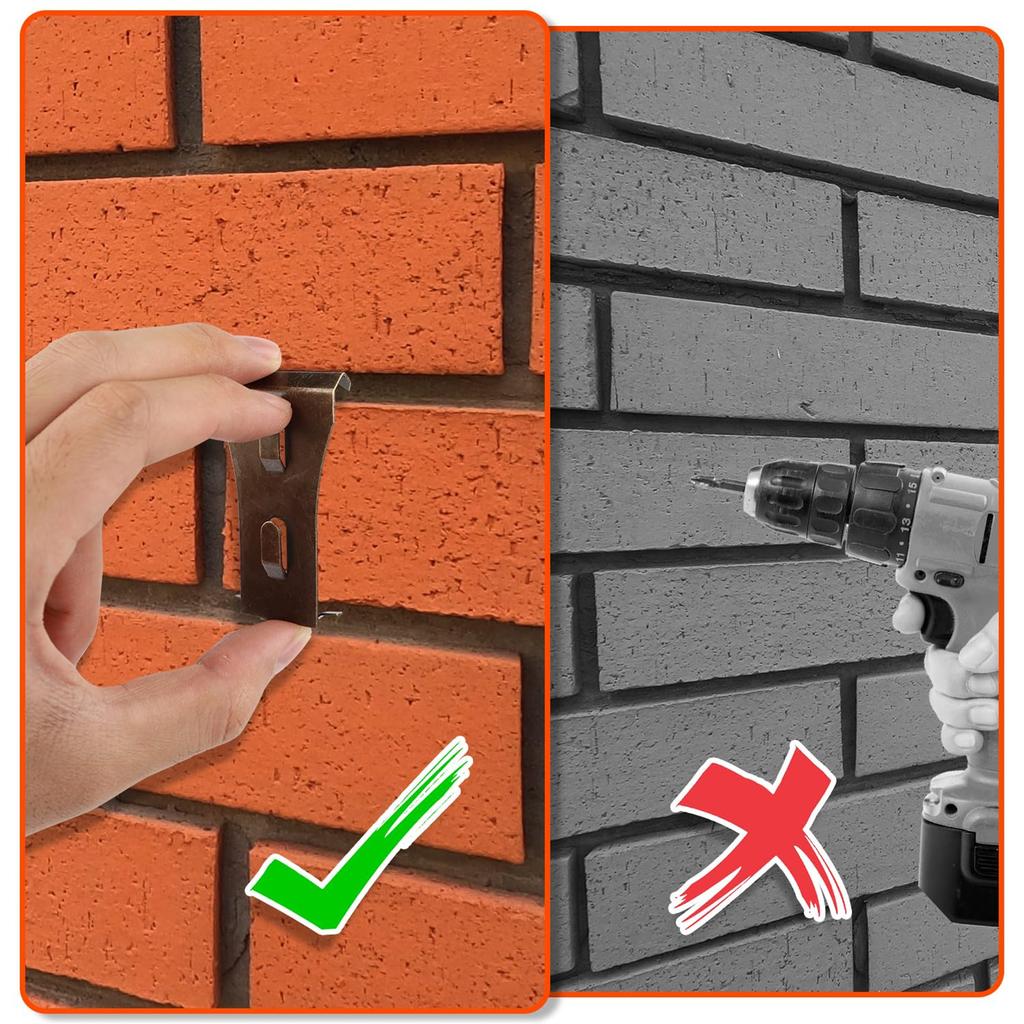 8 Pieces Brick Wall Clips for Crafts and Wreaths Hanging Solution Brick Hangers Practical Wall Decoration Hooks