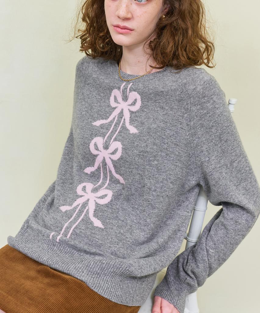 Dyuidyui Three Ribbon Knit_Gray