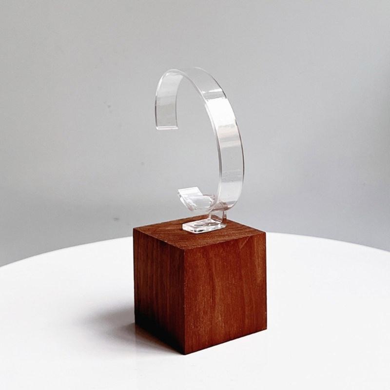 Supporto per Orologi in Legno di Noce Fatto a Mano Elegante Supporto Espositore per Orologi a Forma di C Portaoggetti per Orologi da Casa e Negozio