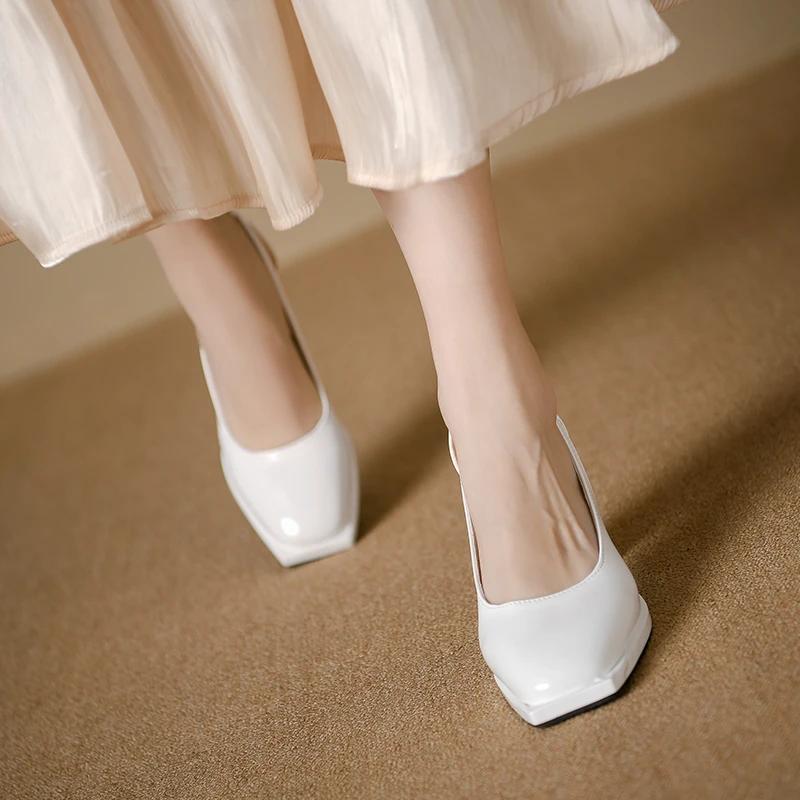 Fashion Women's Shoes 2024 Brand Mary Janes Women's High Heels Fashion Buckle Strap Office and Career New Square Toe Heels Women Zapatos