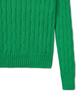 POLO RALPH LAUREN W Cable Knit Cotton V-Neck Sweater - Green