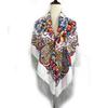 140*140cm Russian Square Scarf Women Luxury Floral Printed Bandana Shawl Ethnic Fringed Blanket Handkerchief Babushka Head Wraps