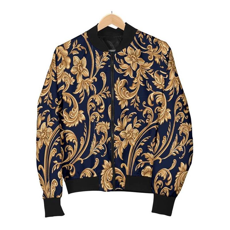 Luksusa baroka bombera jaka, unisex, ar