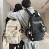 Junior High School Student Schoolbag Men's Large Capacity Backpack Print Women's Travel Backpack with Coin Purse