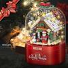 Christmas Candy House Santa Claus Snowman Building Blocks DIY Assembled Toys Floating Snow Light Music Box Kids Decoration Gift