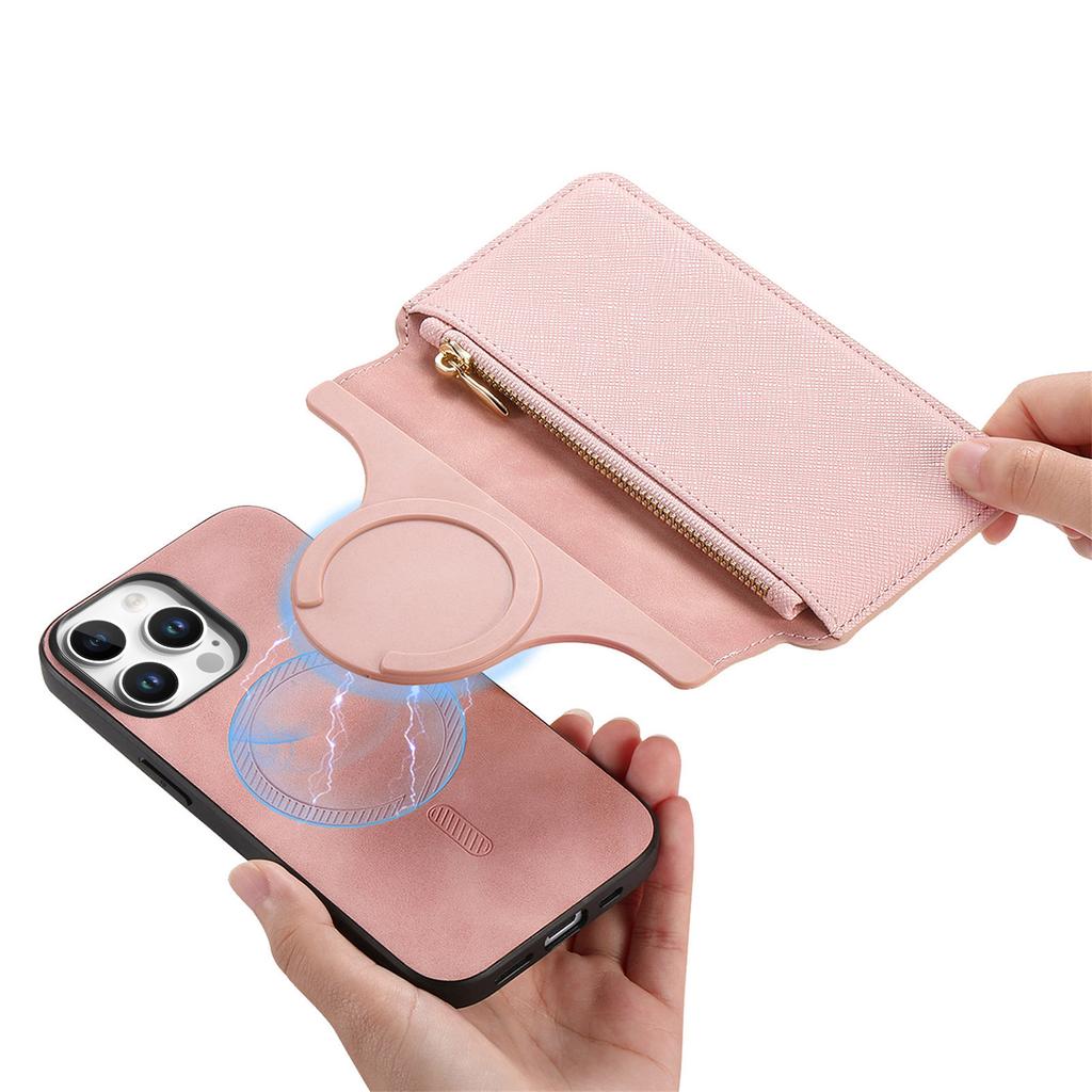 CASENEO For iPhone 16 Pro Case Cross Texture Leather Detachable Magnetic Phone Cover